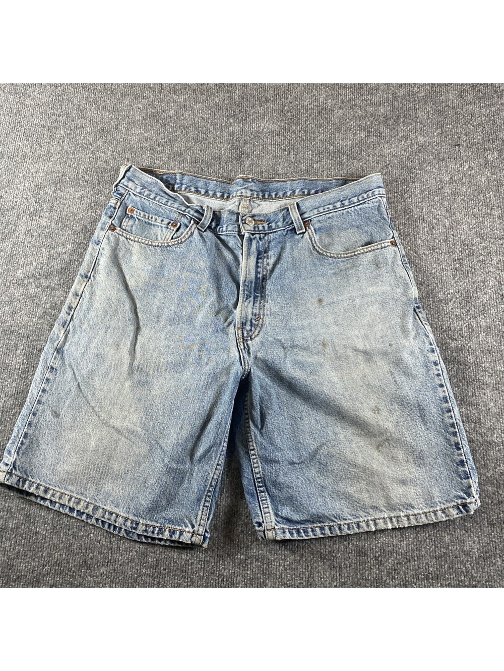 VTG y2k skate grunge Levi's 550 Denim Shorts Mens 36 Blue Relaxed Fit